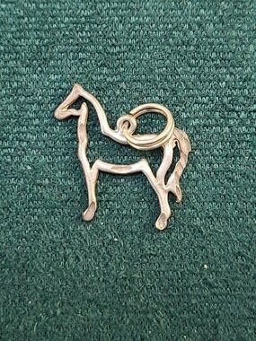 Horse Charm Pendant Silver Tone 1" Equestrian Animal Outline Jewelry DIY